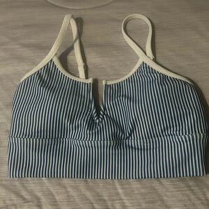 LainSnow Blue and White Striped Swim Top